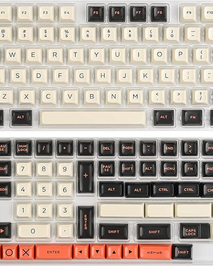 Guffercty kred 150 Keys ASA Keycap PBT Double-Shot Custom Keycaps Set with 6.25u and Split Spacebar for ANSI & ISO Layout MX Switches Mechanical Keyboard (ASA-Carbon)