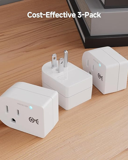 [ETL Listed] Cable Matters 3-Pack Non-Blocking 750 Joules (500V Clamping Voltage) Single Outlet Surge Protector, 15A / 1875W, Wall Surge Protector Outlet, White