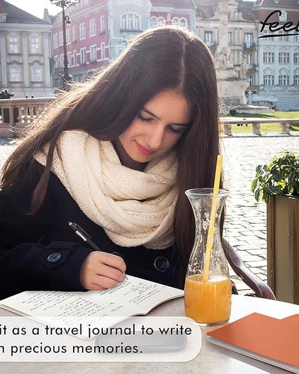 feela 36 Pack Soft Cover Journal Bulk, Lined Blank Travel Journal for Women Men Writing, Notebooks College Ruled for Work, Note Taking Notebook School Business Supplies, 8.2” x 5.5”, A5, Dark Orange