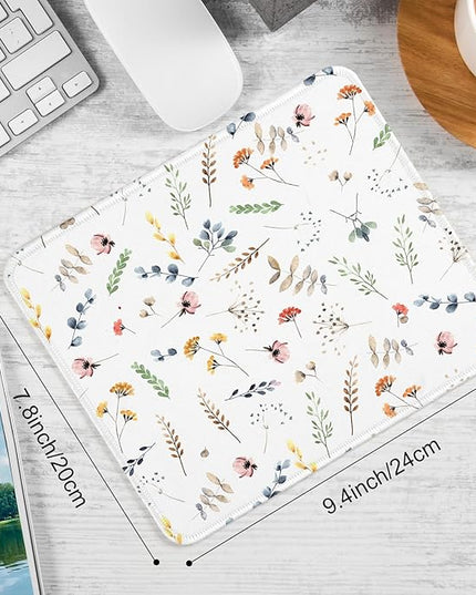 Flower Square Mouse Pad,Non-Slip Rubber Base Mouse Pad,Home Office Decoration Desktop Accessory,Laptop Mouse Pad for Office Laptops,9.4x7.8x0.12inch 8