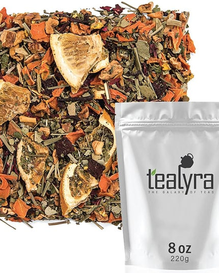 Tealyra - Orange Lemonade - Hibiscus - Eucalyptus - Lemongrass - Herbal Fruity Loose Leaf Tea Blend - VitaminsRich - Boost Immune System- 100% Natural – Hot and Iced - Caffeine-Free - 220g (8-ounce)