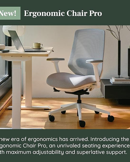 Branch Ergonomic Chair Pro - Mesh Office Chair with 14 Points of Adjustment - Height, Depth & Tilt Adjustable - 5D Armrests - Forward Tilt, Smooth Recline, and Lumbar Support - Mineral