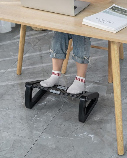 Foot Rest, Six Heights Adjustable Foot Rest for Under Desk at Work, Ergonomic Foots Stool for Under Office Desks, Under Desk Footrest with Foot Massage Roller, Chair Footrest for Leg Rests