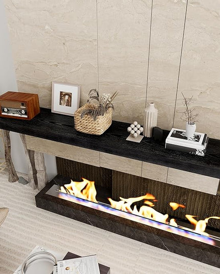 Black Floating Shelves 55 Inch Long, 12 Inch Deep Floating Shelves for Wall, 55 x 9 Large Floating Shelf for Fireplace Mantel, 2" Thicked Wall Shelves for Living Room, Bedroom Storage, 1 Pack