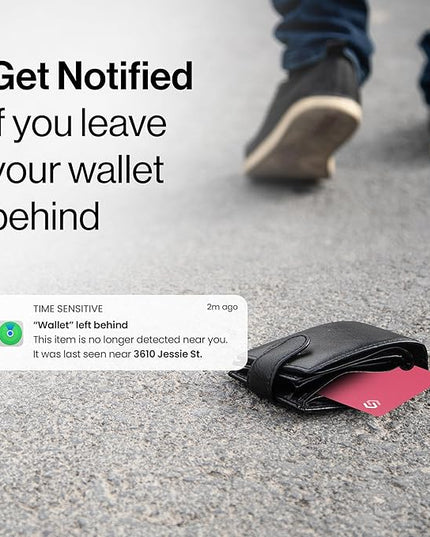 SPOTMINDERS Valentines Day Gifts for Her Apple MFi Certified Credit Card Wallet Tracker PRO Pink (iOS Only) 0.07in Works with Apple Find My Rechargeable Tracking Card for Women IP68 Slim Item Finder