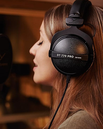 beyerdynamic DT 770 PRO 250 Ohm Over-Ear Headphones in Gray. Enclosed Design, Use Ideal for Studio Mixing