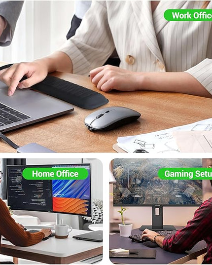 MEKASS Keyboard Wrist Rest - Soft Memory Foam Wrist Support for Long Hours of Work, Gaming, Studying (Light Gray)