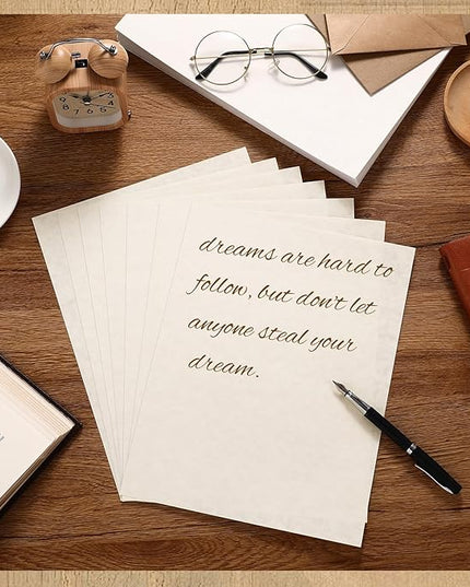 Epakh 100 Pcs Old Age Parchment Paper 8.5 x 11 Inch Standard Letter Vintage Colored Old Parchment Semblance Double Side Printing Paper (Light Gray)