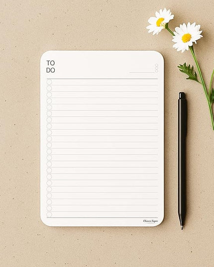 To Do List Notepad – (2 Pack, 50 Sheets Each) A5 Size (8.3"x5.8") Premium Thick Paper With Cardboard Back Support, Undated Daily Planner Notepad, Daily To Do List Notebook, Ruled Pages, Checkboxes, Deadline Column.