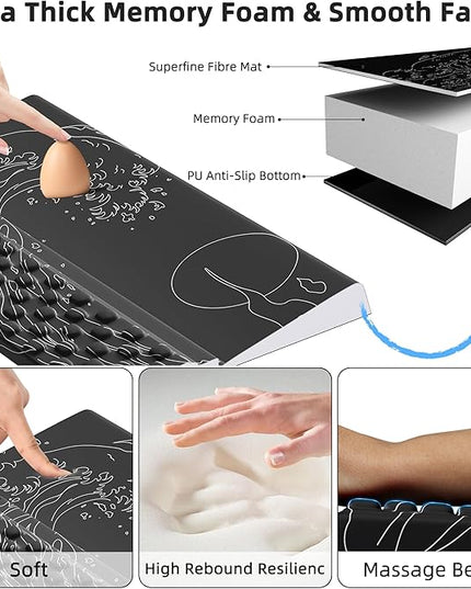 Ospelelf Wrist Support With Keyboard Stand, Comfy Ergonomic Riser Holder for Office Home