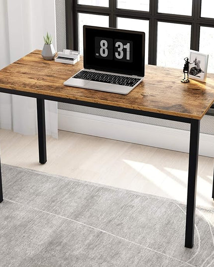 DlandHome Small Computer Desk Home Office Table Writing Desk Study Table Gaming Desk Workstation (39 inch, Rustic Brown)