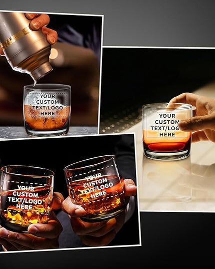 DISCOUNT PROMOS Monterrey Whiskey Glasses, 10 oz Set of 10, Bulk Pack - Heavy Base Old Fashioned Drinking Glass, Bourbon, Scotch Rocks Glasses - Black Bottom Color