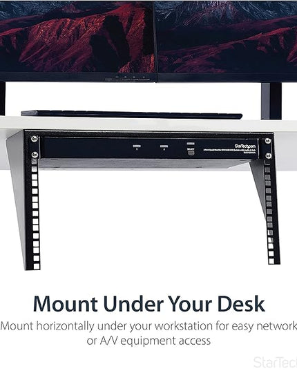 StarTech.com 6U Wall Mount Patch Panel Bracket – 19 in – Steel - Vertical Mounting Bracket for Networking and Data Equipment , TAA (RK619WALLV)