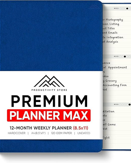 Undated, 2026 Planner, 8.5" x 11" - The #1 Productivity Planner to Achieve Your 2026 Goals - Planner 2026-2027 by PRODUCTIVITY STORE (A4, NAVY)
