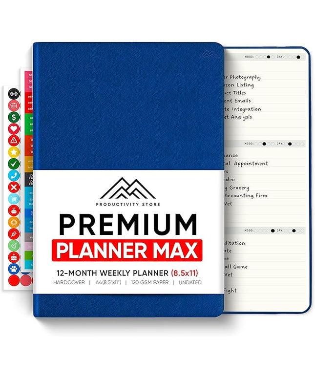 Undated, 2026 Planner, 8.5" x 11" - The #1 Productivity Planner to Achieve Your 2026 Goals - Planner 2026-2027 by PRODUCTIVITY STORE (A4, NAVY)