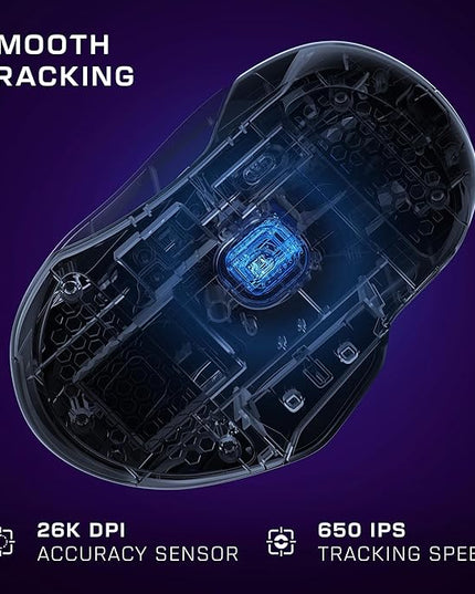 Turtle Beach Kone II Air Wireless RGB Gaming Mouse, 350-Hr Rechargeable Battery, 26000 DPI Optical Sensor, 100M Click Optical Switches, 21 Customizable Inputs, Ergonomic, 4D Scroll Wheel – Ash Black
