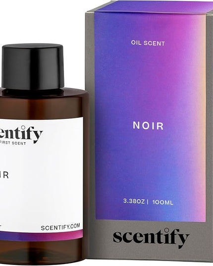 Scentify Noir Aroma Oil Refill Scent for Oil Diffusers - Bergamot, Bay Leaf, Vetiver, Cedar, Musk Scents - Luxurious Relaxing Aromatherapy Diffuser Fragrance 100ml, 3.38 oz