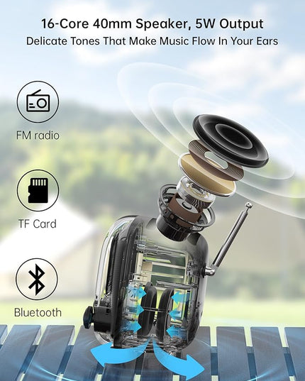 Divoom Tiivoo-2 Portable Bluetooth Speaker with FM Radio,Pixel Art Retro Mini Small Cute Wireless Speaker,Vintage Decor Suitable for Party Office Desk Home Bedroom Kitchen,Gifts for Women Men,Black