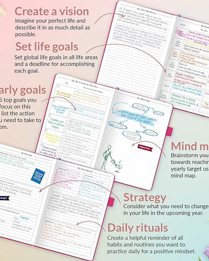 GoGirl Planner and Organizer for Women – A5 Size Weekly Planner, Goals Journal & Agenda to Improve Time Management, Productivity & Live Happier. Undated – Start Anytime, Lasts 1 Year – Hot Pink