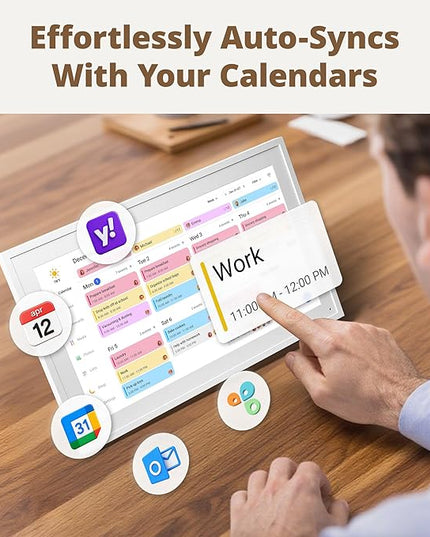 Dragon Touch 15.6" Digital Calendar Chore Chart – 1080P Full HD Interactive Touchscreen, Smart Family Planner, Hearth Display Digital Calendar Wall & Desk Mountable for Seamless Scheduling