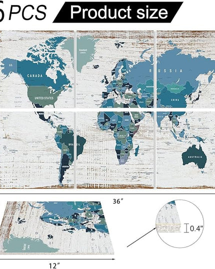 YPY Acoustic Panels Art Soundproof Panels: Vintage World Map Print Acoustic Panels Decorative Sound Absorbing Panels for Office Recording Studio Room,36"x24",Set of 6