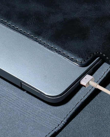 Leather Laptop Sleeve 13 Inch Compatible with MacBook Air M4 M3 M2 M1 2025-2018＆MacBook Pro M2 M1 2025-2016,Wear-Resistant and Scratch-Resistant Protective Case Cover,Black