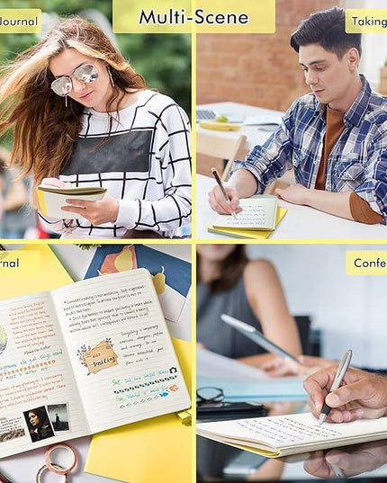 feela 36 Pack Soft Cover Journal Bulk, Lined Blank Travel Journal for Women Men Writing, Notebooks College Ruled for Work, Note Taking Notebook School Business Supplies, 8.2” x 5.5”, A5, Lemon Yellow