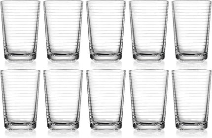 Glaver's Juice Glasses 7 oz. Set of 10 Glass Cups – Beverage Water Tumblers For Home and Bar, Water, Cocktails, Iced tea. Kids Friendly Dishwasher Safe.