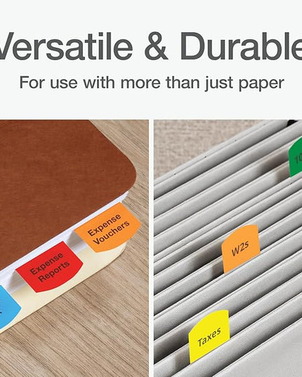 Redi-Tag Laser Printable Tabs, Permanent Index Tabs, Customizable Adhesive Labels, Assorted Primary Colors, 1.125" x 1.25", 375 Per Pack (1006556)