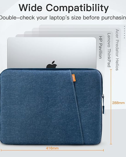 JETech Laptop Sleeve for 16-Inch MacBook Pro (M4 / M3 / M2 / M1, 2019-2024), Waterproof Bag Case with Pocket, Compatible with 16 Inch Notebook (Navy)