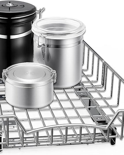 SIMPLE HOUSEWARE Under Cabinet Pull Out Sliding Shelf Drawer Organizer, 21" D x 11" W