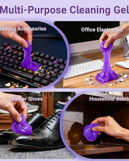 Car Cleaning Gel Reusable(Lavender Scent) 2Pack - Dust Cleaning Putty Keyboard Slime for Car Interior Air Vent Cleaner, Auto Detailing Tools Accessories, Christmas Stocking Stuffers for Men Women