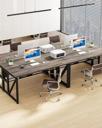 Tribesigns Office Desk with Drawers Sets, 55 inches L Shaped Computer Desk with Mobile File Cabinet,Big Executive Desk for Home Office Furniture Sets (Dark Oak, 55-inch)