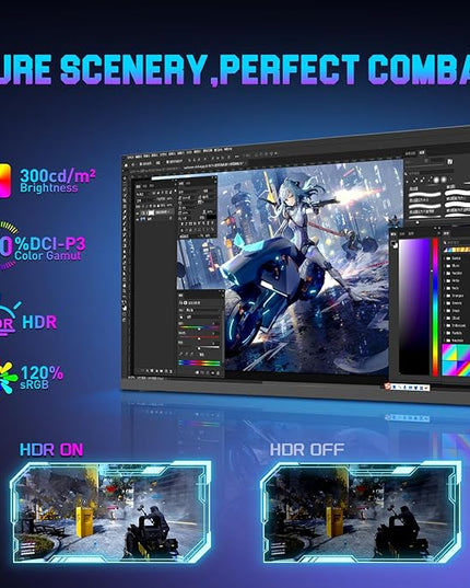 SANSUI Gaming Monitor, 24.5" 300hz 240hz FHD 1080P 1ms FPS PC Monitor Gaming, HDR, FreeSync, DisplayPort x2 HDMI x2, Fast IPS, 120% sRGB, Audio Jack, VESA Support, Desktop Compatible(ES-G25X1 PRO)