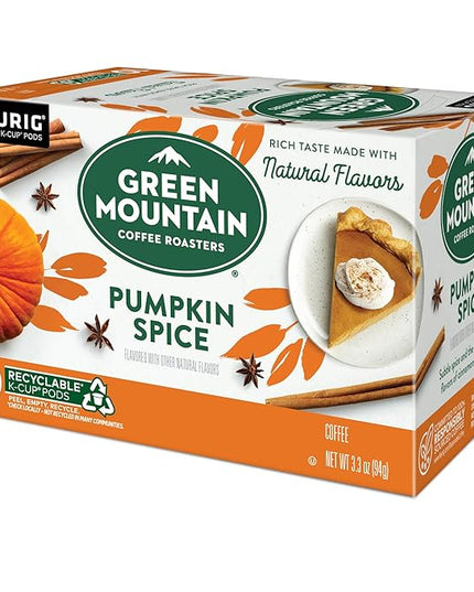 Green Mountain Coffee Roasters Pumpkin Spice, Keurig Single-Serve K-Cup Pods, Light Roast Coffee, 60 Count (6 Packs of 10)