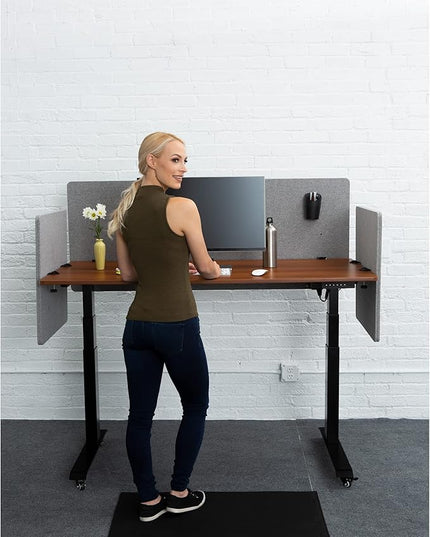 Stand Up Desk Store ReFocus Clamp-on Acoustic Desk Divider Privacy Panel That Reduces Noise and Visual Distractions (Cool Gray, 47.25" X 23.6")