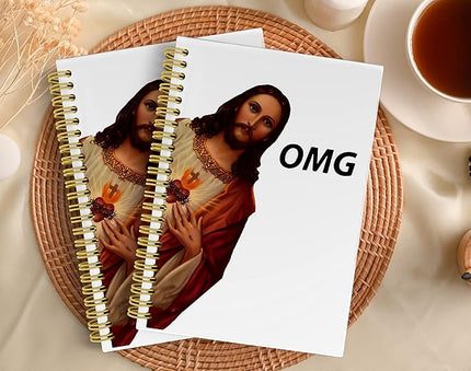 Knibeo OMG Funny Notebooks for Work, Coworker Gifts, 5.5×8.3 Spiral Bound Notebook with 164 Pages, Funny Office Gifts, Funny Gifts for Coworkers, Funny College School Supplies