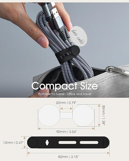 32Pcs Nearockle Cable Labels and Silicone Cable Ties Value Cable Management Set, 20 Cable Ties+12 Cord Labels for Electronics, Travel Home Office Desk Wire Organization(Black&White)