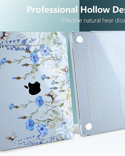 DONGKE for M4 MacBook Air 13.6 Inch Case 2025 2024 2023 2022 Model A3240 A3113 A2681 M3 M2 Chip, Plastic Hard Shell Case Cover with Touch ID for MacBook Air 13 Inch M4 - Paradise Nature
