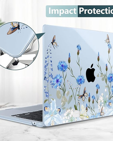 DONGKE for M4 MacBook Air 13.6 Inch Case 2025 2024 2023 2022 Model A3240 A3113 A2681 M3 M2 Chip, Plastic Hard Shell Case Cover with Touch ID for MacBook Air 13 Inch M4 - Paradise Nature