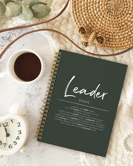 OXW Leadership Gifts Notebook Journal, Leader Gifts for Women Men, Office Notebook for Work, Thank You Gifts for Leader Mentor Boss Supervisor, Dark Green Spiral Notebook 5.5 x 8.3