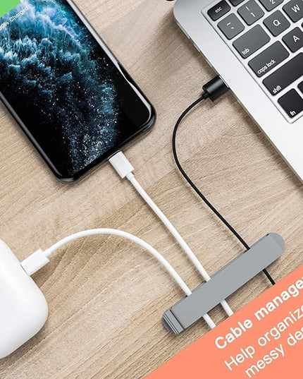 pzoz Cable Clips, 3 Pack Cord Organizer Charger Cable Management for Organizing Home Office Desk Phone Car Cable Wire, Self Adhesive Cord Holders (Gray)