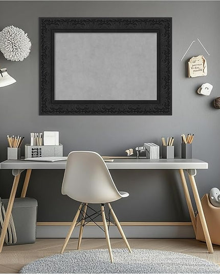 Amanti Art Black Framed Magnetic Board 23x31 Medium Vision Board for use with Magnets, 100% Metal Sheet to Display Items as Office Decor or for Home Organization in mudroom, Kitchen or Kids Room