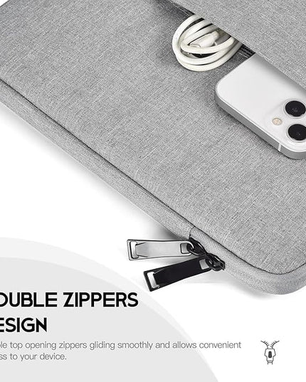 14 inch Laptop Sleeve Case for HP Lenovo Dell ASUS Acer Chromebook 14, HP Stream 14, Dell XPS 15, Inspiron 14, Lenovo ideapad 14, Asus Zenbook 14, Razer Blade 15 Water-Resistant Computer Bag -Grey