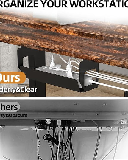 59 Inch L Shaped Standing Desk with Shelves and Keyboard, Electric Corner Standing Desk Adjustable Height, Sit Stand Computer Table with Reversiable Splice Board，Rustic Brown