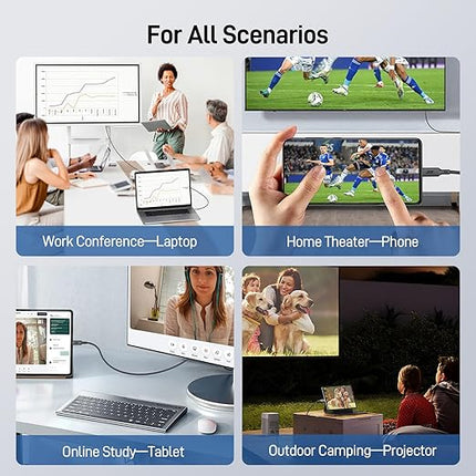 acer USB C to HDMI Cable for Home Office 10FT (4K@60Hz), High-Speed Type C to HDMI 2.0 Braided Cord, Thunderbolt 4/3 Compatible with MacBook, iPhone 16/15 Pro/Max, iMac, iPad Pro, Galaxy S24, Surface