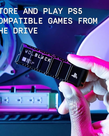WD_BLACK 2TB SN850P NVMe M.2 SSD Officially Licensed Storage Expansion for PS5 Consoles, up to 7,300MB/s, with heatsink - WDBBYV0020BNC-WRSN