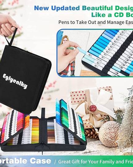 Markers for Adult Coloring, 100 colors Dual Brush Pens Art Coloring Pens with Fine Tip and Brush Tip for Adult Kids Drawing Lettering Calligraphy (White Set)
