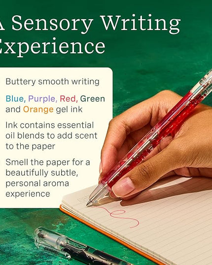 Lifelines Scented Lava Gel Pen Set, 5-Pack (Multi-Color) - 0.5mm Colored Gel Pens Infused with Scented Essential Oil Blends & Mesmerizing Lava - School Supplies for College Kids & Adults