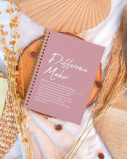 OXW Pink Meeting Notebooks for Work, Difference Maker Gift Office Work Notebook Journal for Writing Note Taking, Thank You Gifts for Women Men Leader Boss Mentor Manager Principal, 5.5"x8.3"